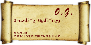 Ország György névjegykártya